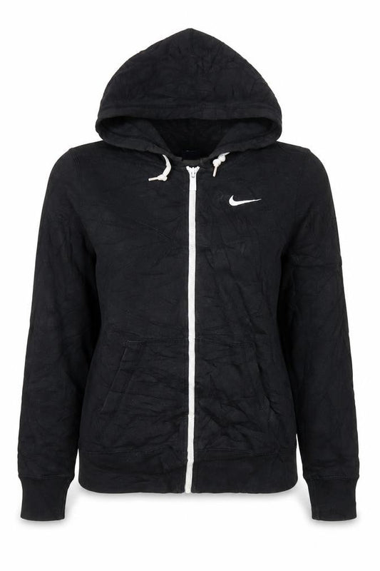 Nike Women's Black XS Full Zip Hoodie Cotton Blend Zip Pockets