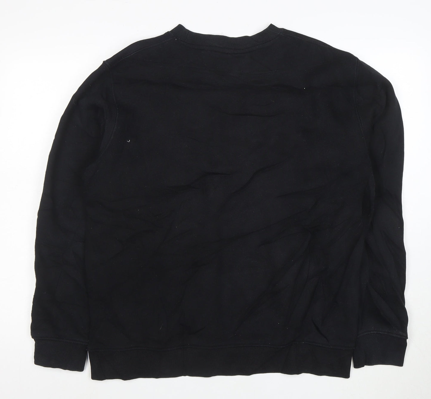 Umbro Mens Black L Crew Neck Pullover Sweatshirt Fleece