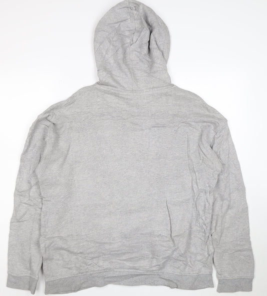 Adidas Womens Grey Size 12 Pullover Hoodie with Logo Print
