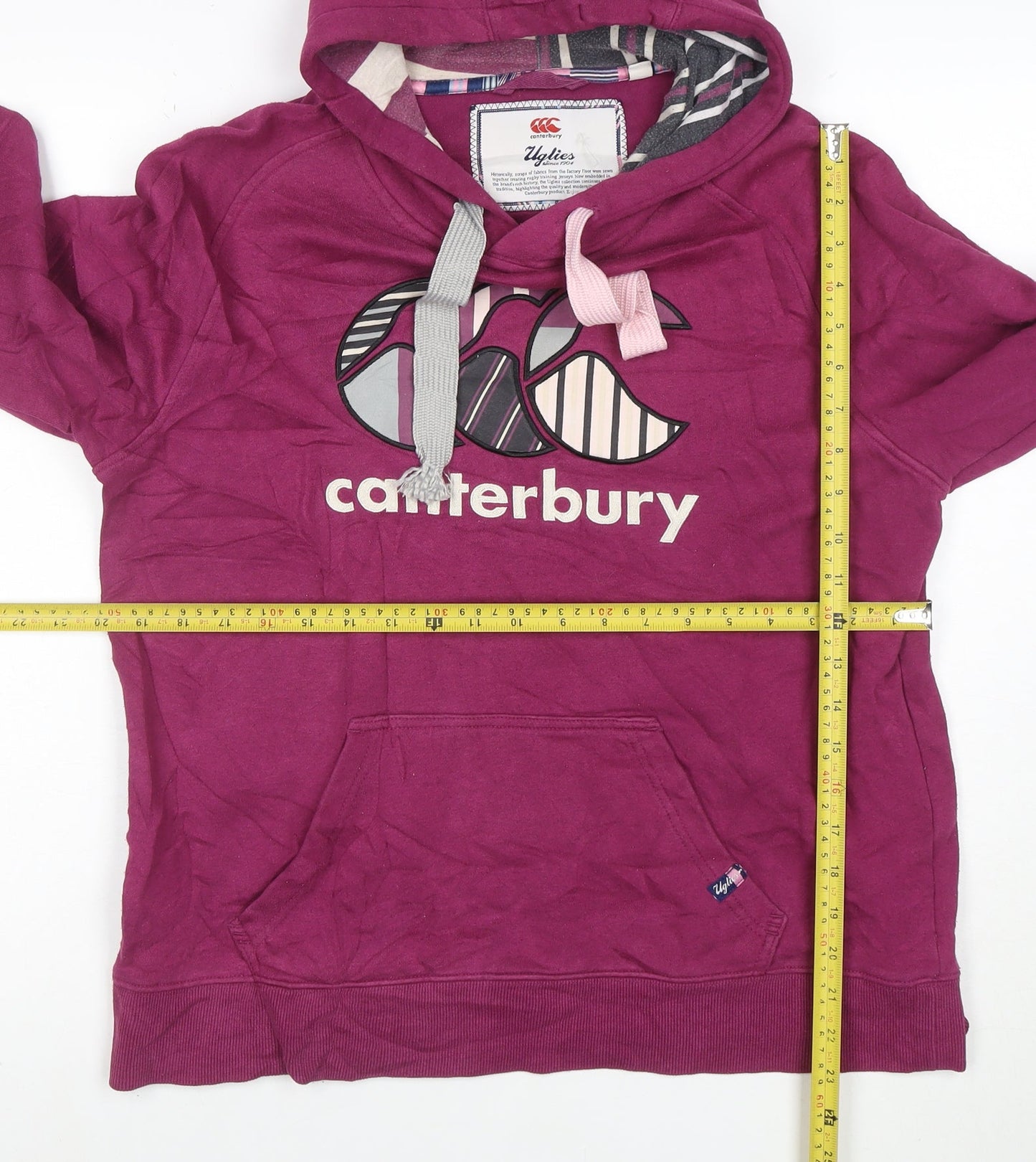 Canterbury Womens Purple Hoodie Size 16 Pullover Uglies Logo Sweatshirt