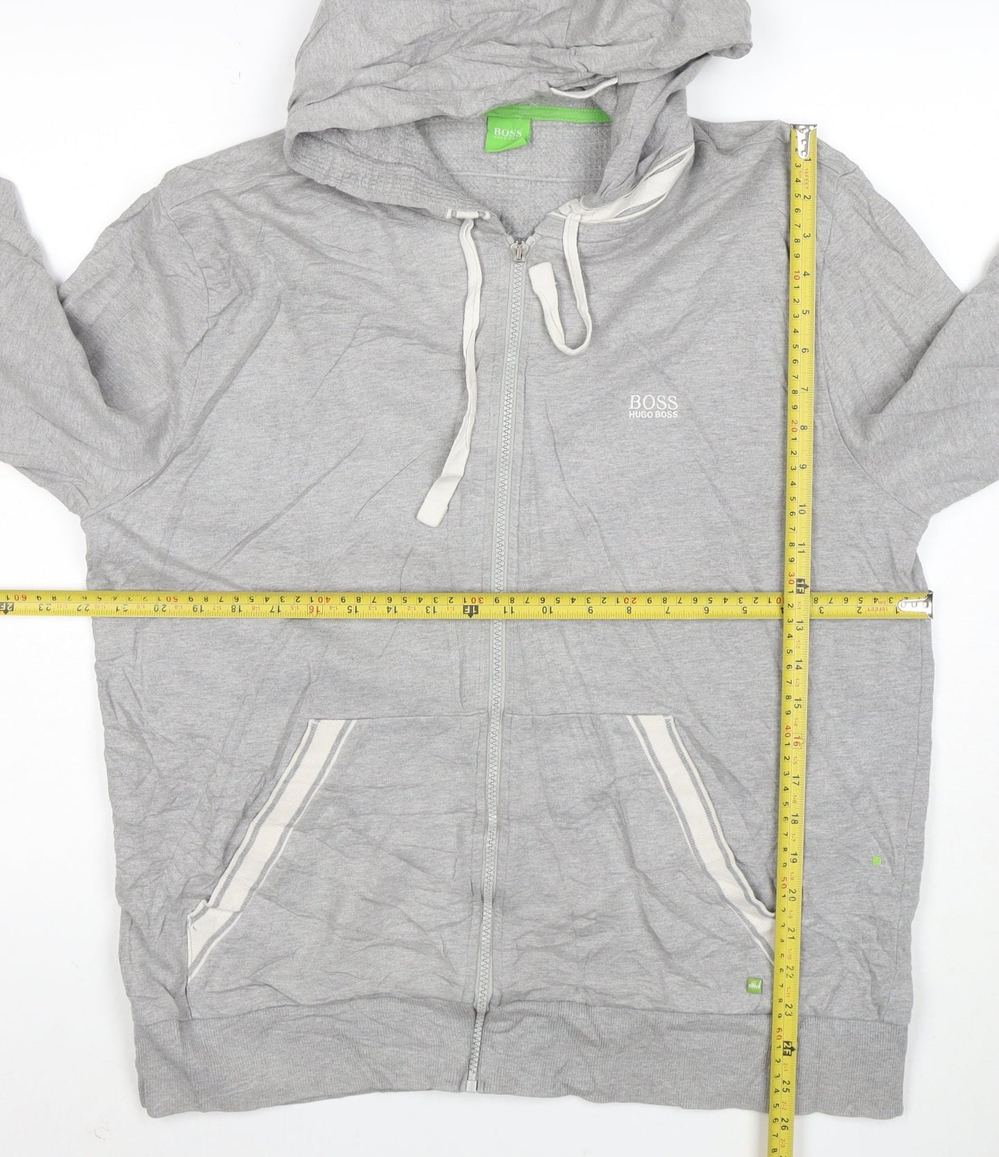 Hugo Boss Mens Grey Full Zip Hoodie 7XL Regular Fit