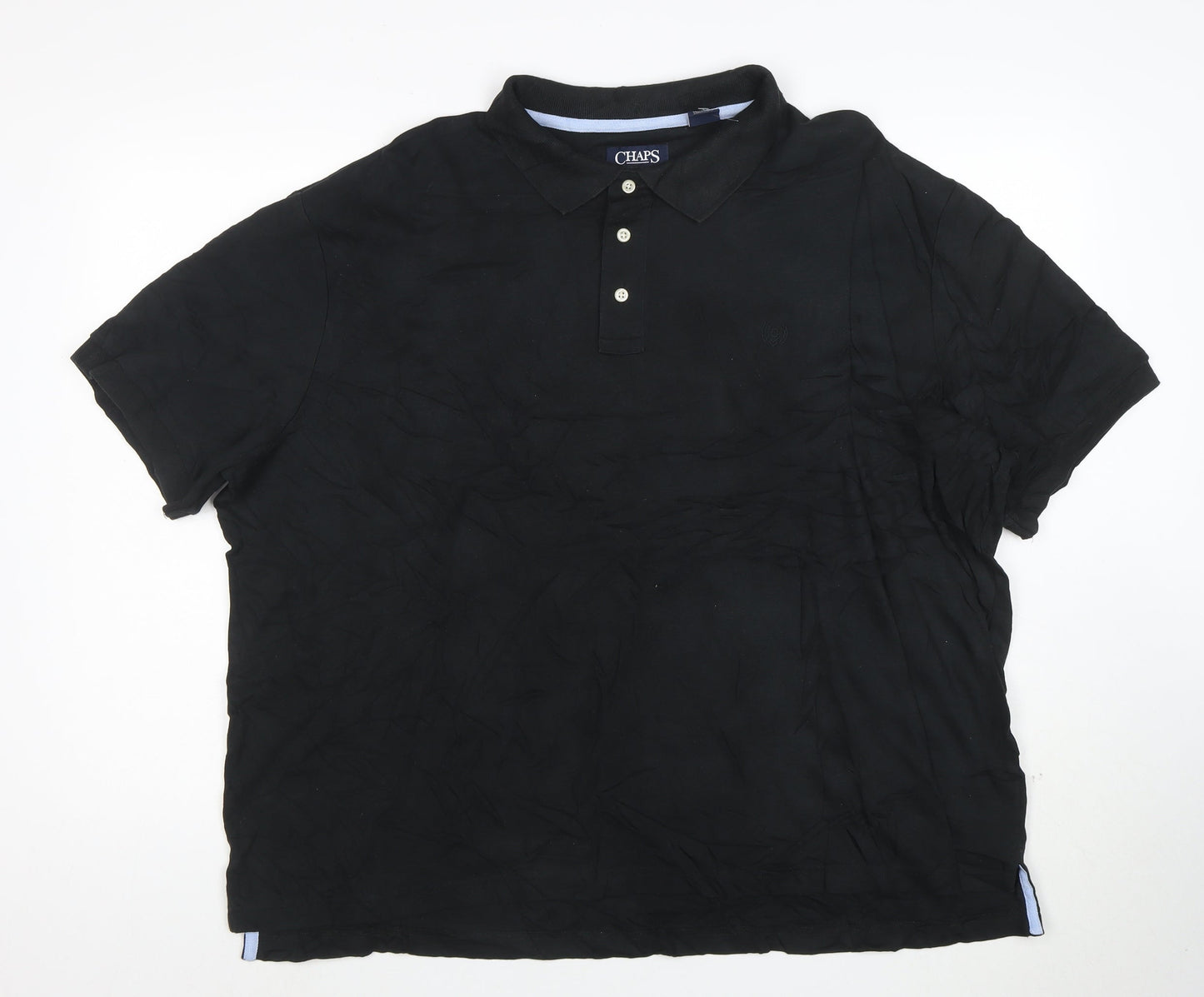 Chaps Men's Black 2XL Cotton Polo Shirt Classic Short Sleeve