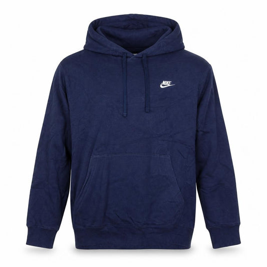 Nike Men's Blue Pullover Hoodie L Regular Fit Cotton Blend