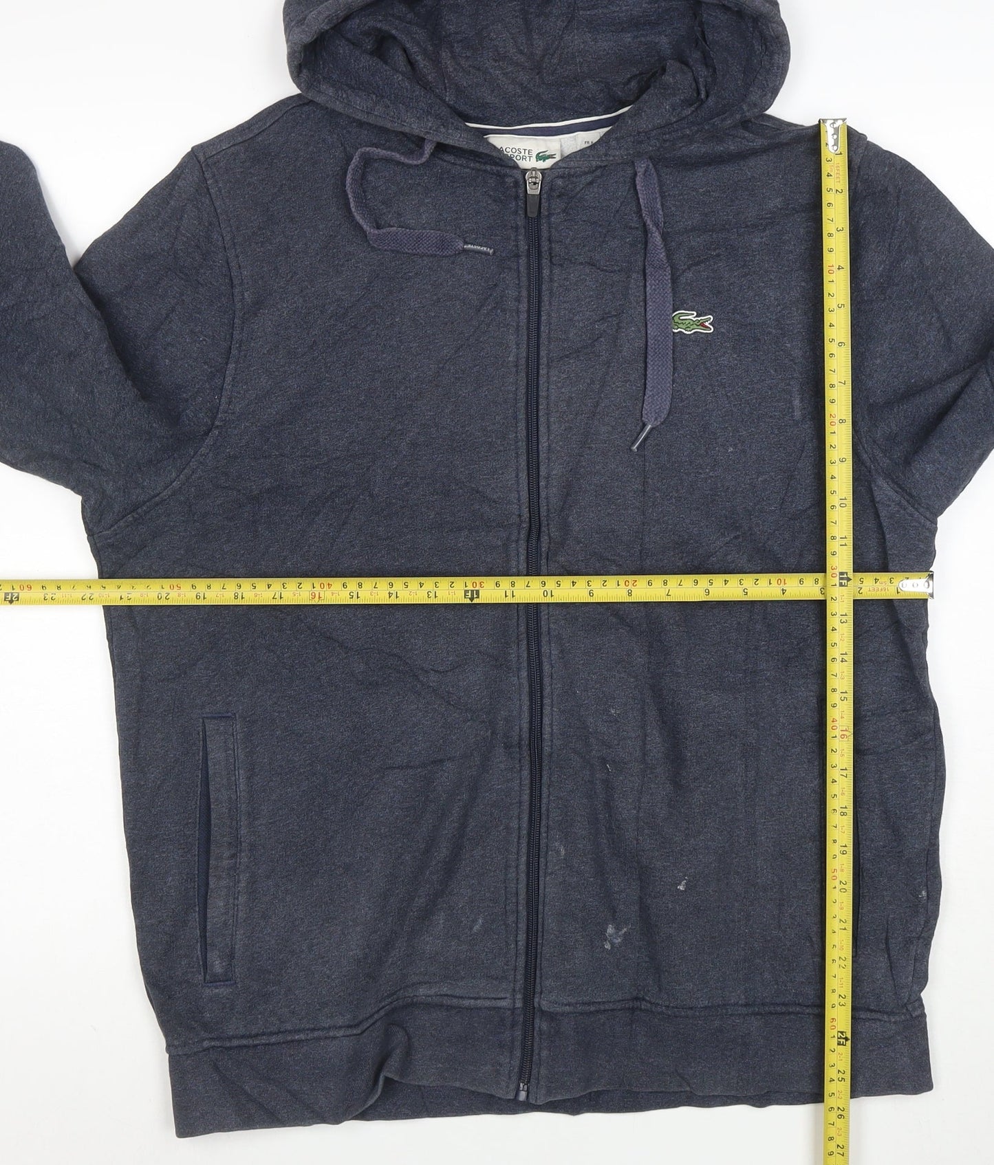 Lacoste Sport Men's Blue XL Full Zip Hoodie with Logo