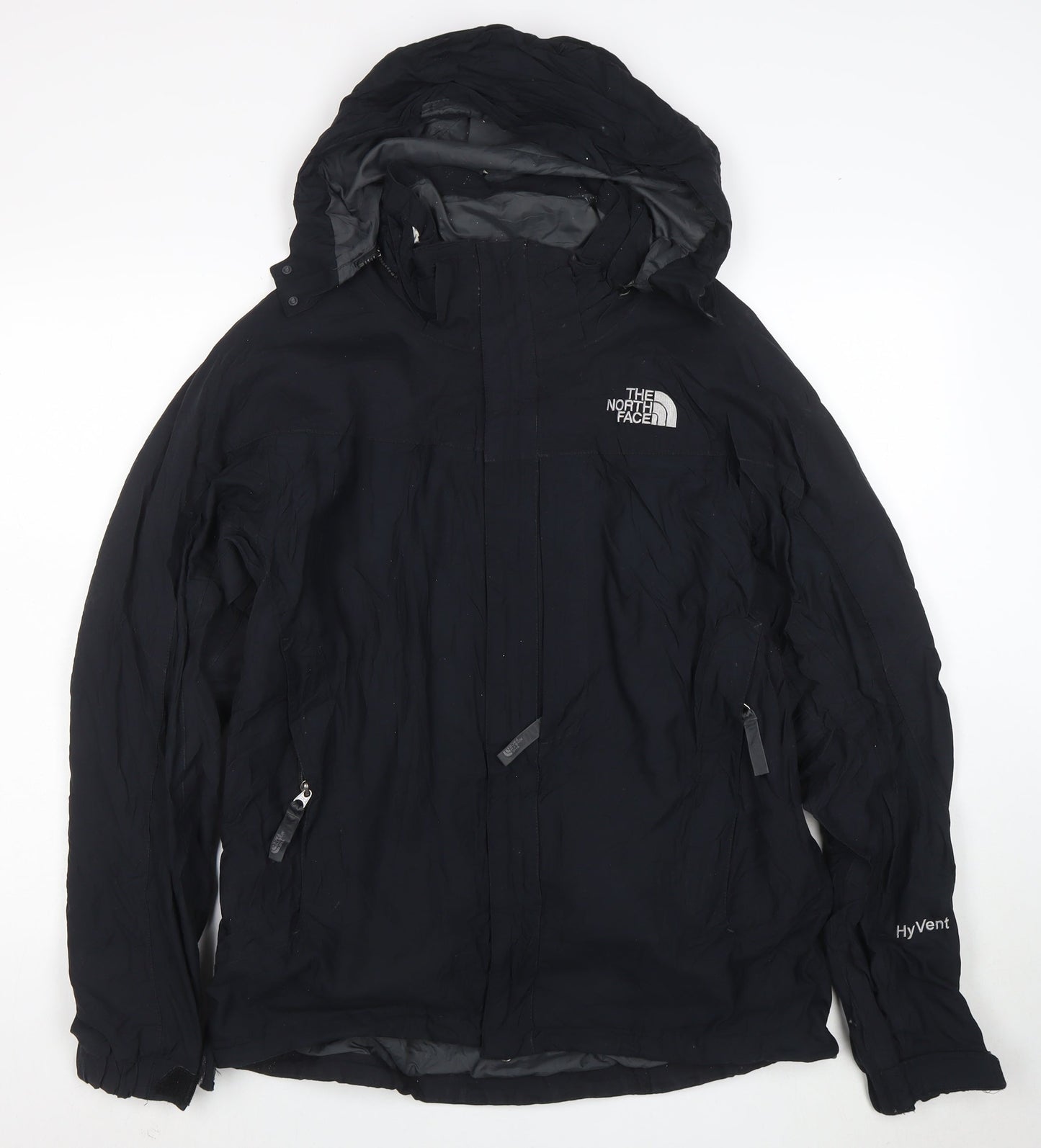 The North Face Men's Black M HyVent Waterproof Hooded Rain Jacket
