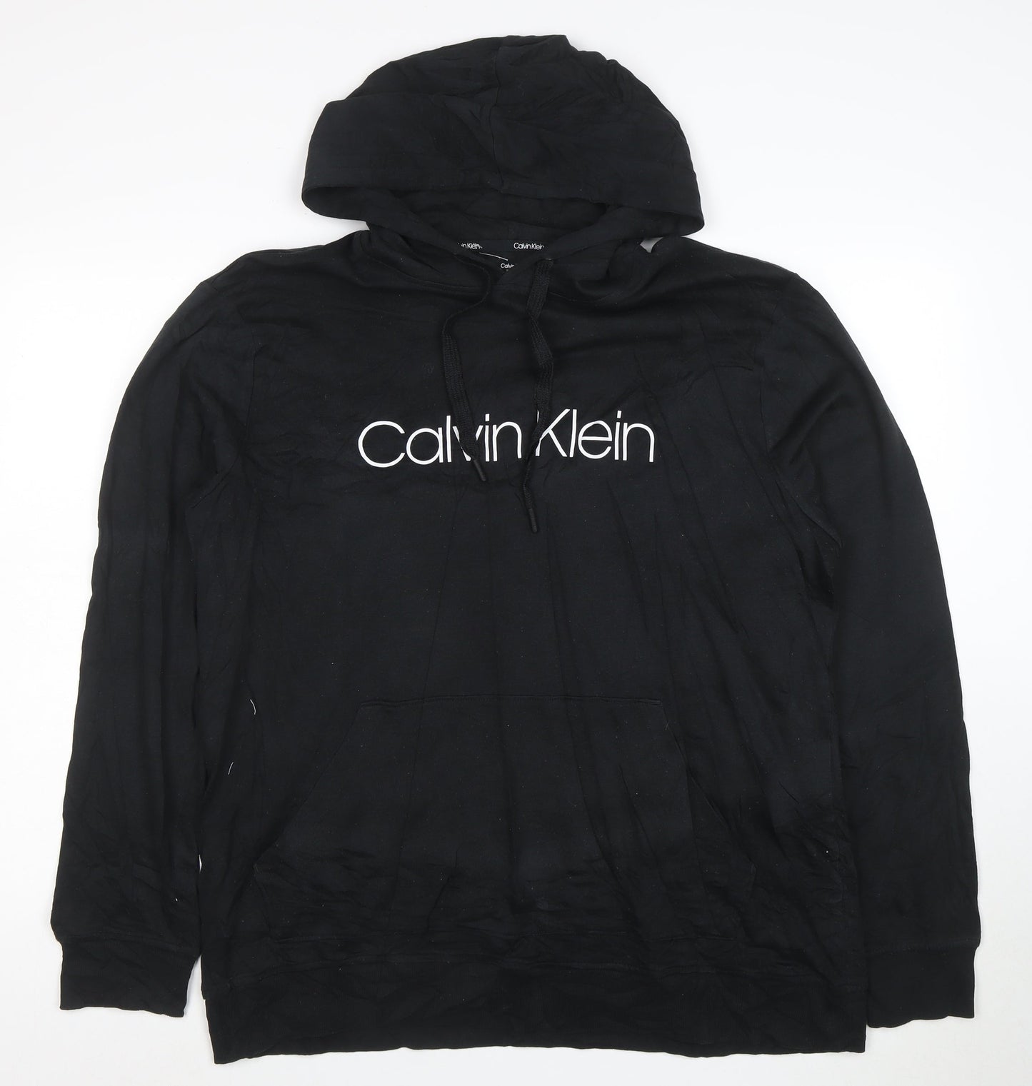 Calvin Klein Men's Black XL Pullover Hoodie with Logo