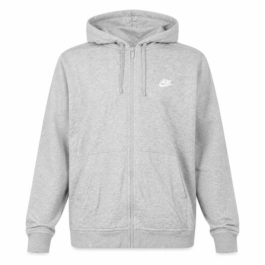 Nike Men's Grey Full Zip Hoodie L Lightweight Cotton Blend