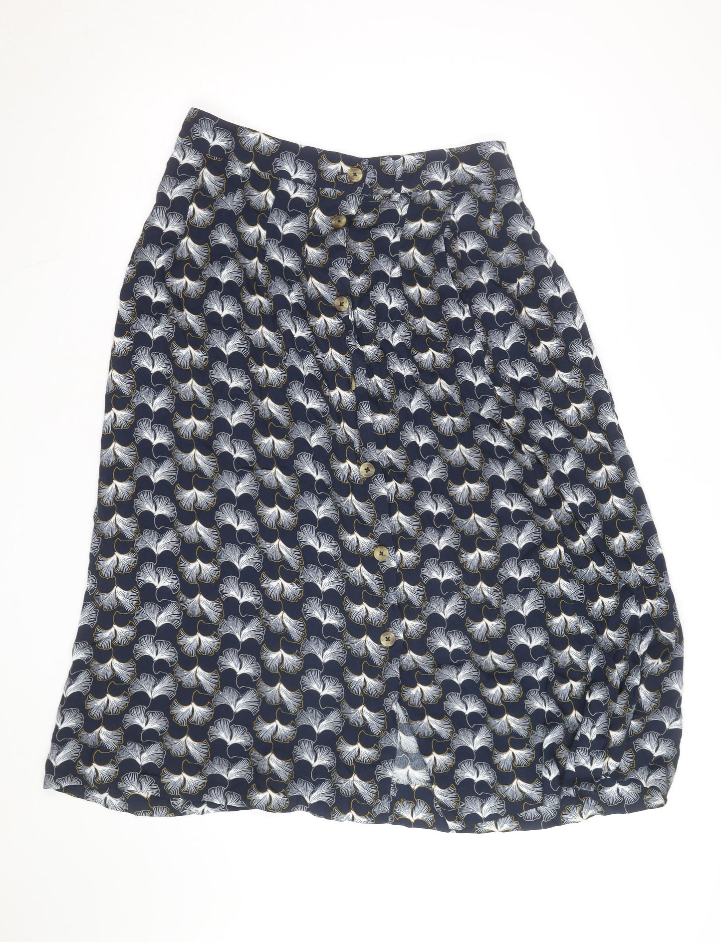 Marks and Spencer Women Blue Floral A-Line Knee Length Skirt Size 12