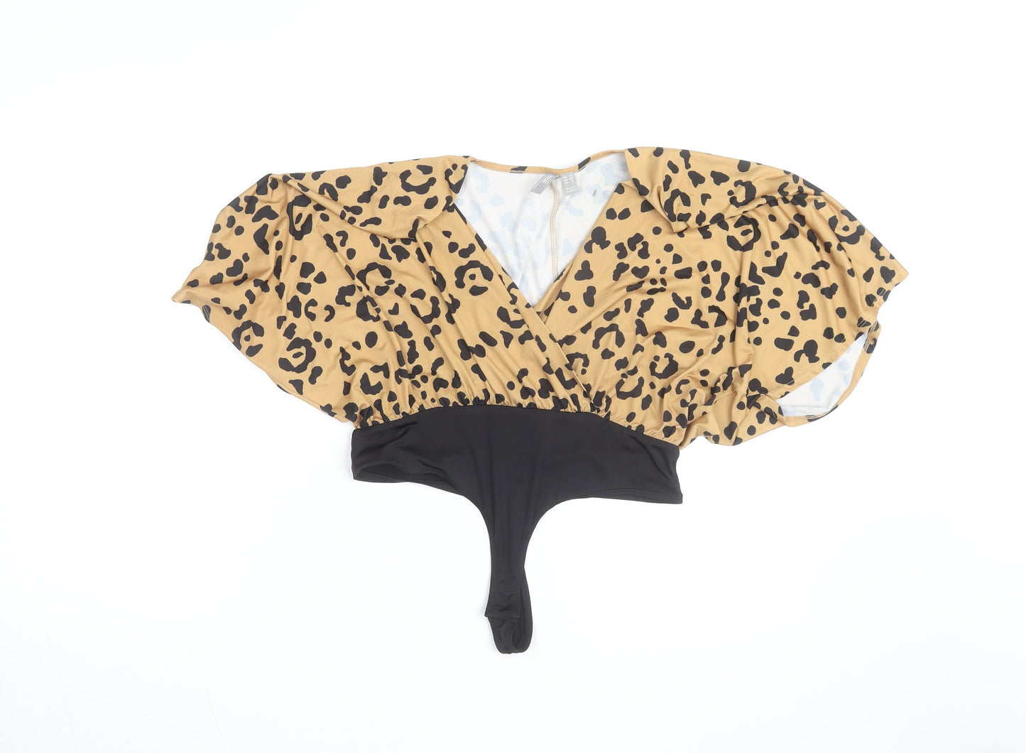 ASOS Women Beige Leopard Print One Piece Swimwear UK 10