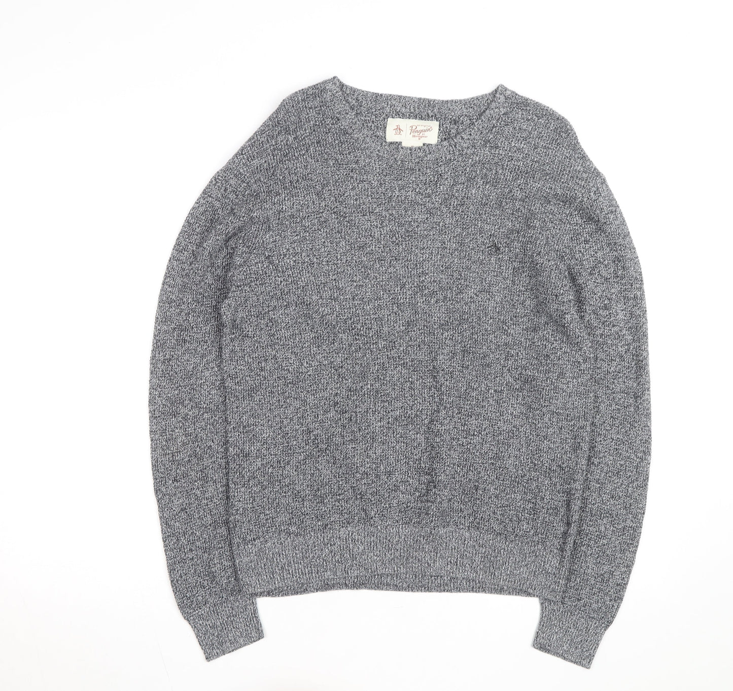 Original Penguin Men's Grey Knit Crew Neck Jumper Size M