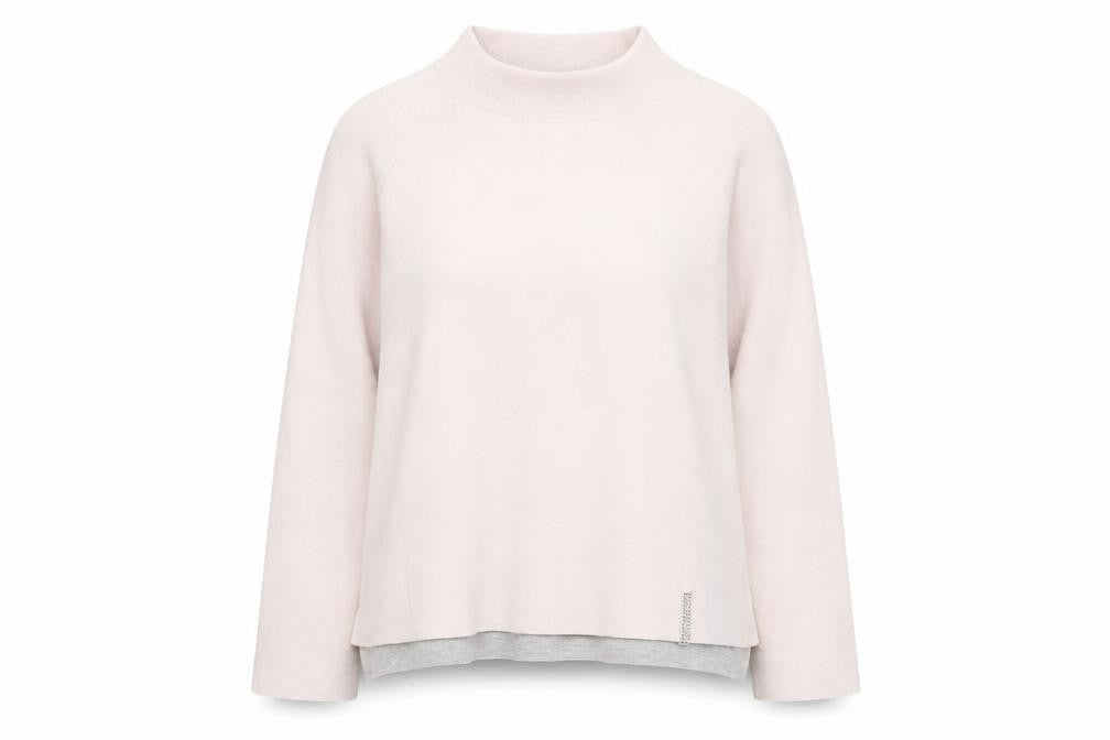 Betty Barclay Women’s Pink Mock Neck Long Sleeve Pullover Jumper Size 12