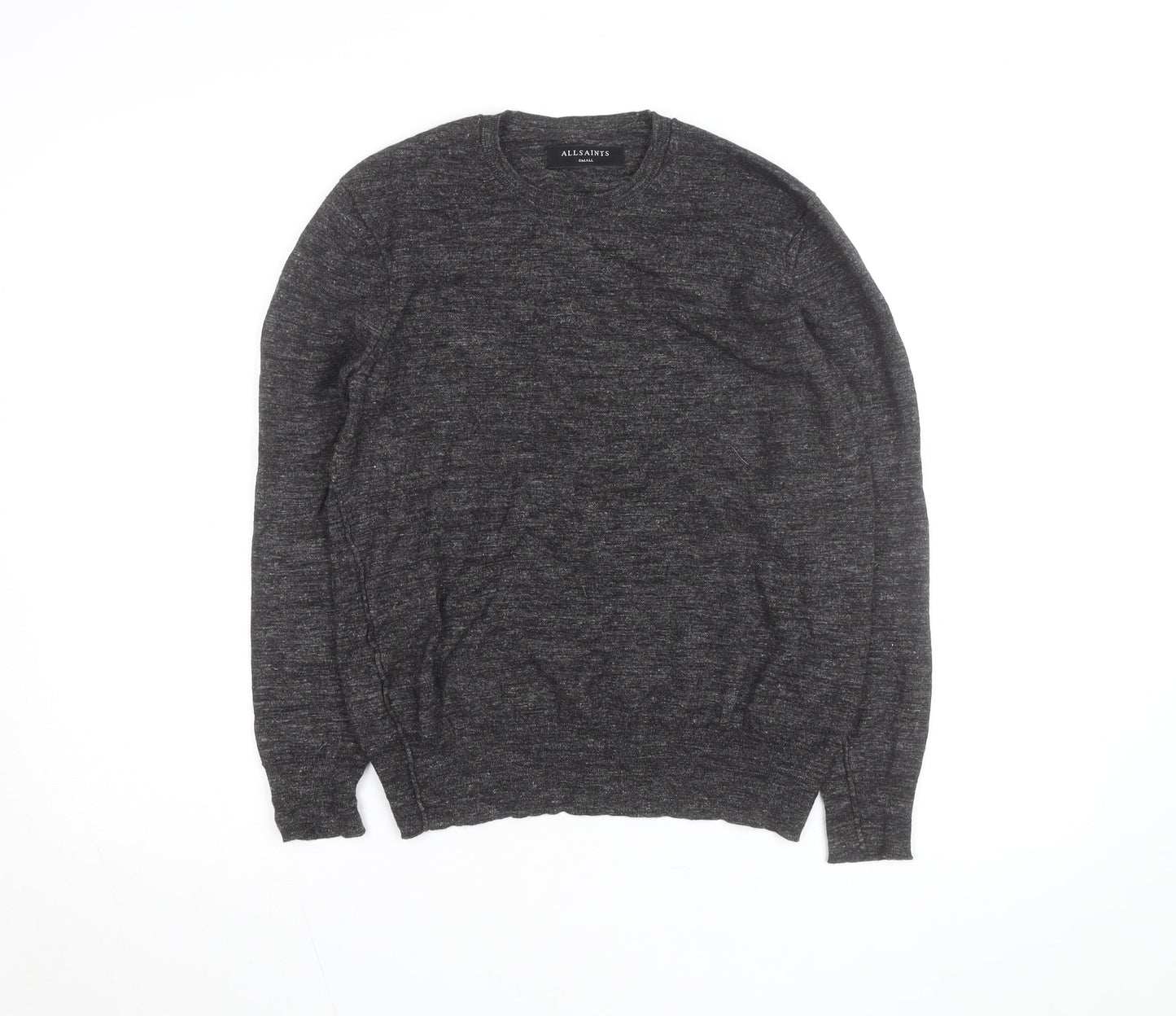 AllSaints Men’s Grey Wool Crew Neck Jumper Size S