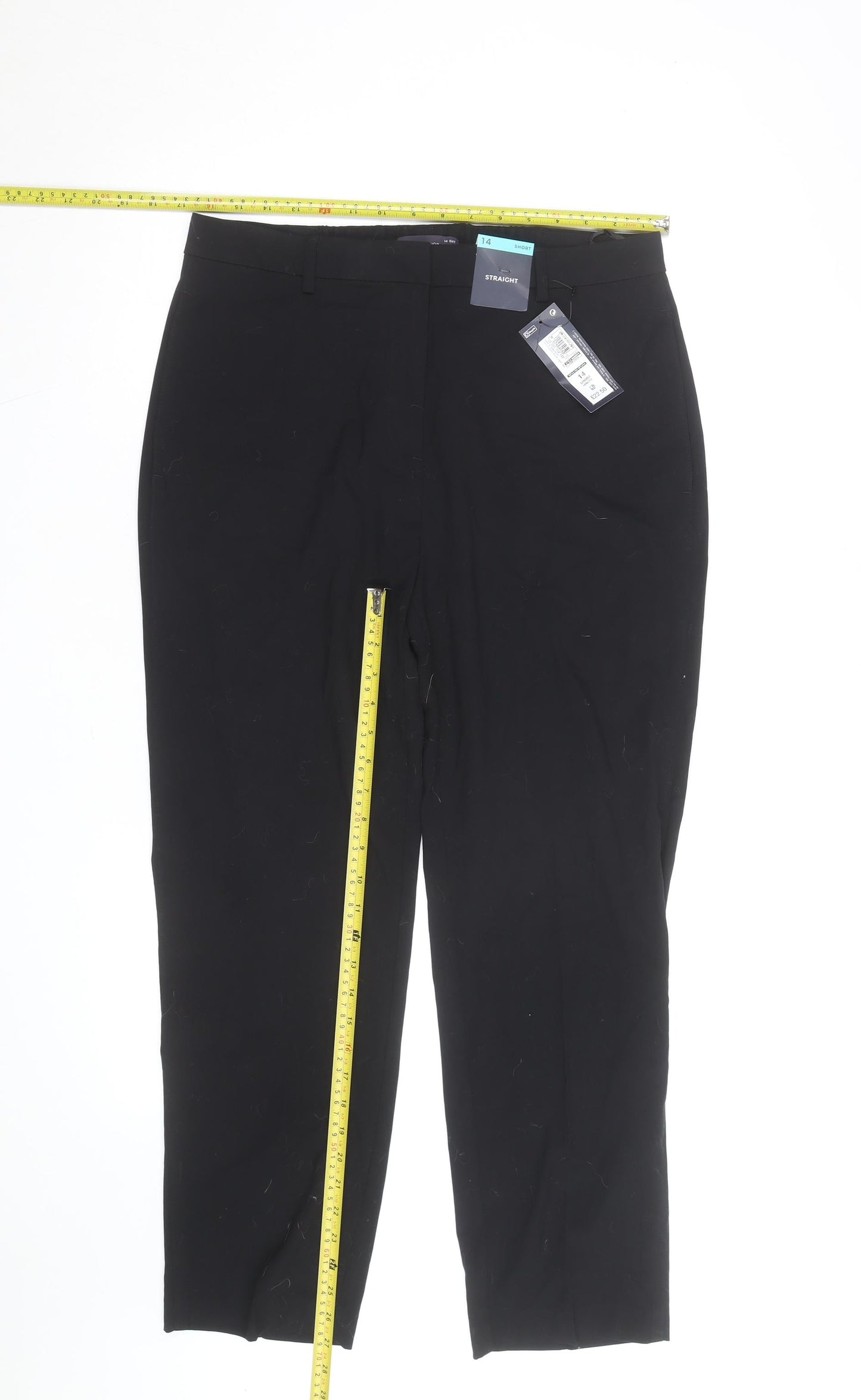 Marks and Spencer Women Black Size 14 Straight Leg Trousers