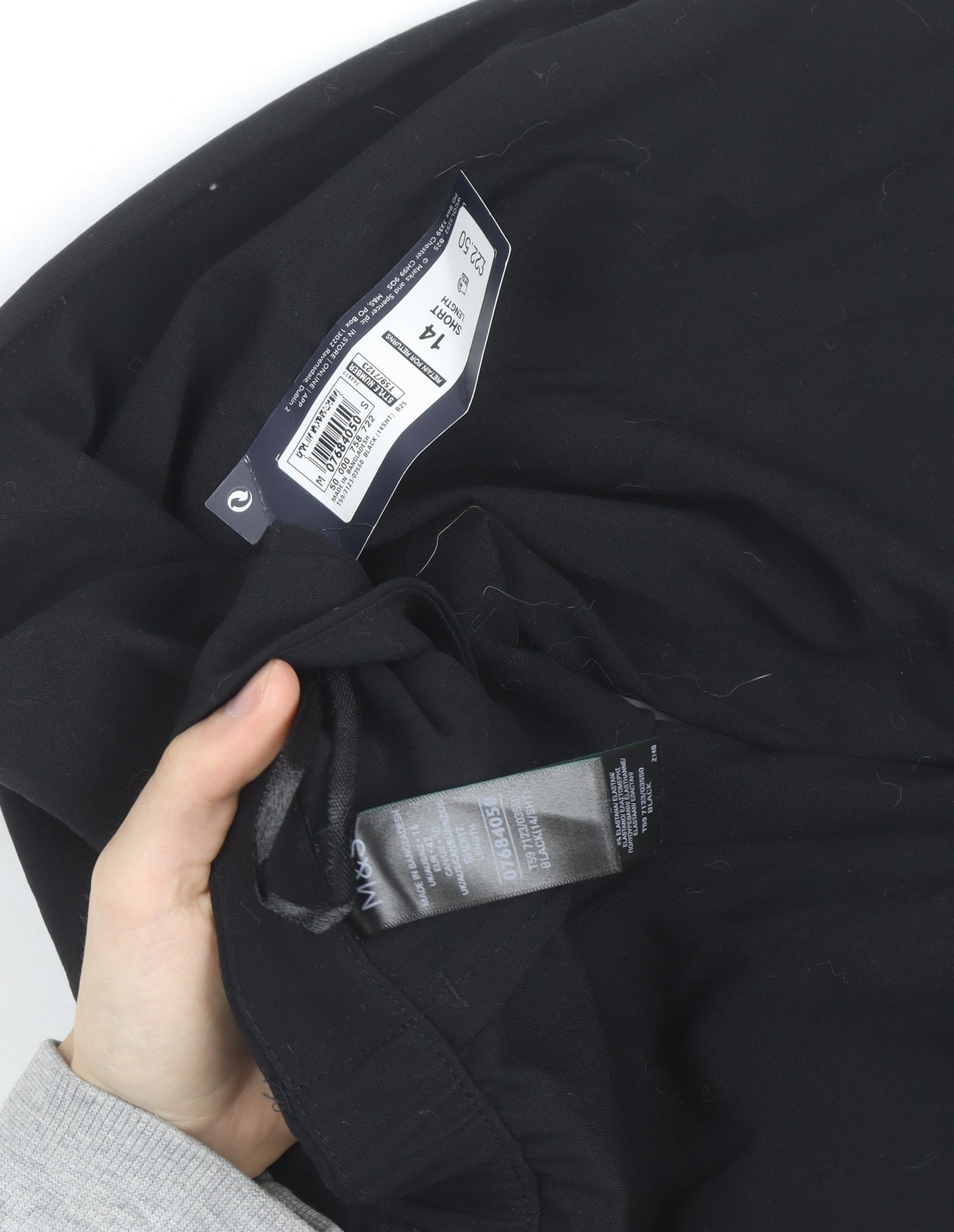 Marks and Spencer Women Black Size 14 Straight Leg Trousers