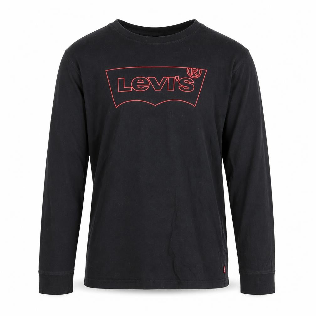 Levi's Men's Black Long Sleeve Cotton Graphic Logo Top L