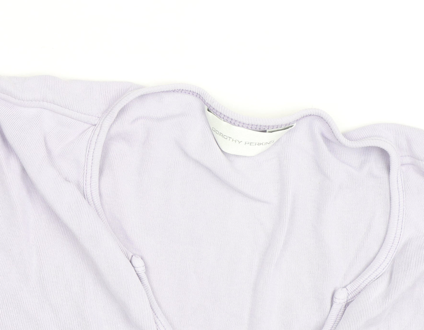 Dorothy Perkins Women Purple Cotton V-Neck 3/4 Sleeve Tunic Blouse M