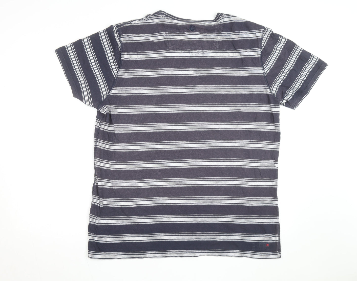 Fat Face Men's Blue Striped Cotton Crew Neck T-Shirt XL