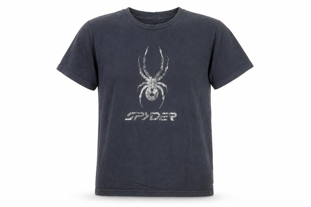 Spyder Boys Black Graphic Spider Logo Short Sleeve Cotton T-Shirt 14-16 Years