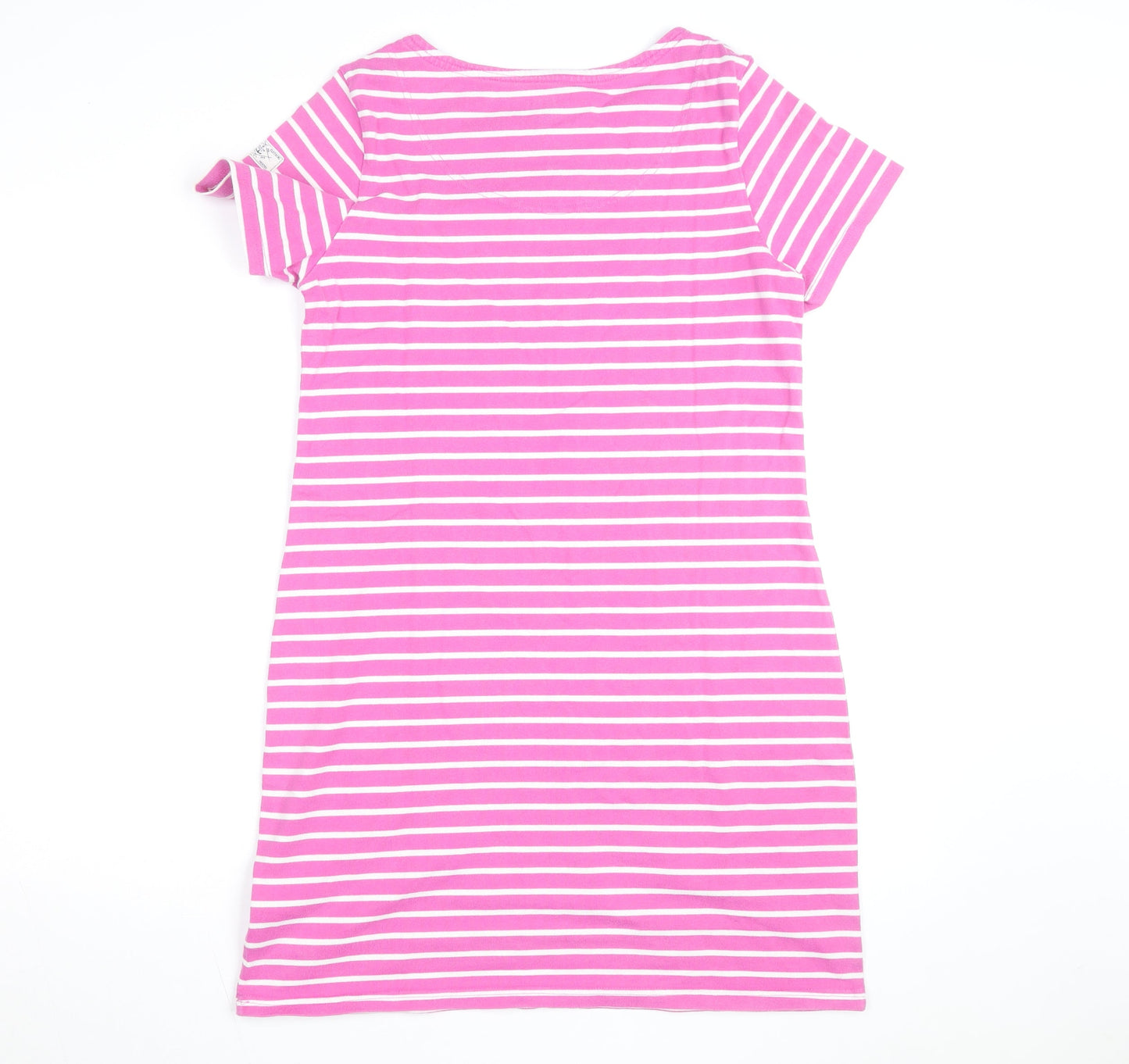 Joules Women’s Pink Striped Cotton T-Shirt Dress Size 14