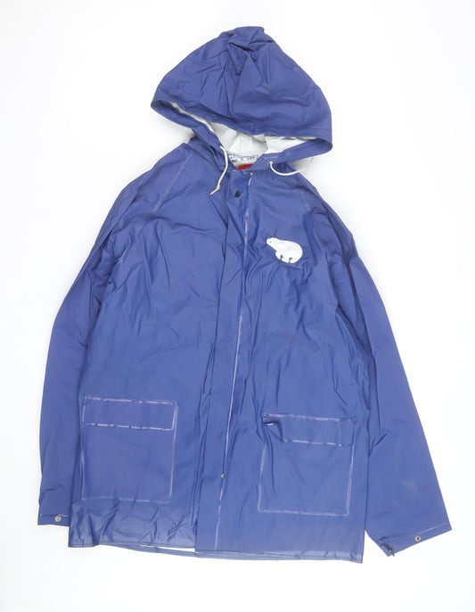 Uniroyal Men's Blue Waterproof Long Rain Coat Jacket Hooded Size S