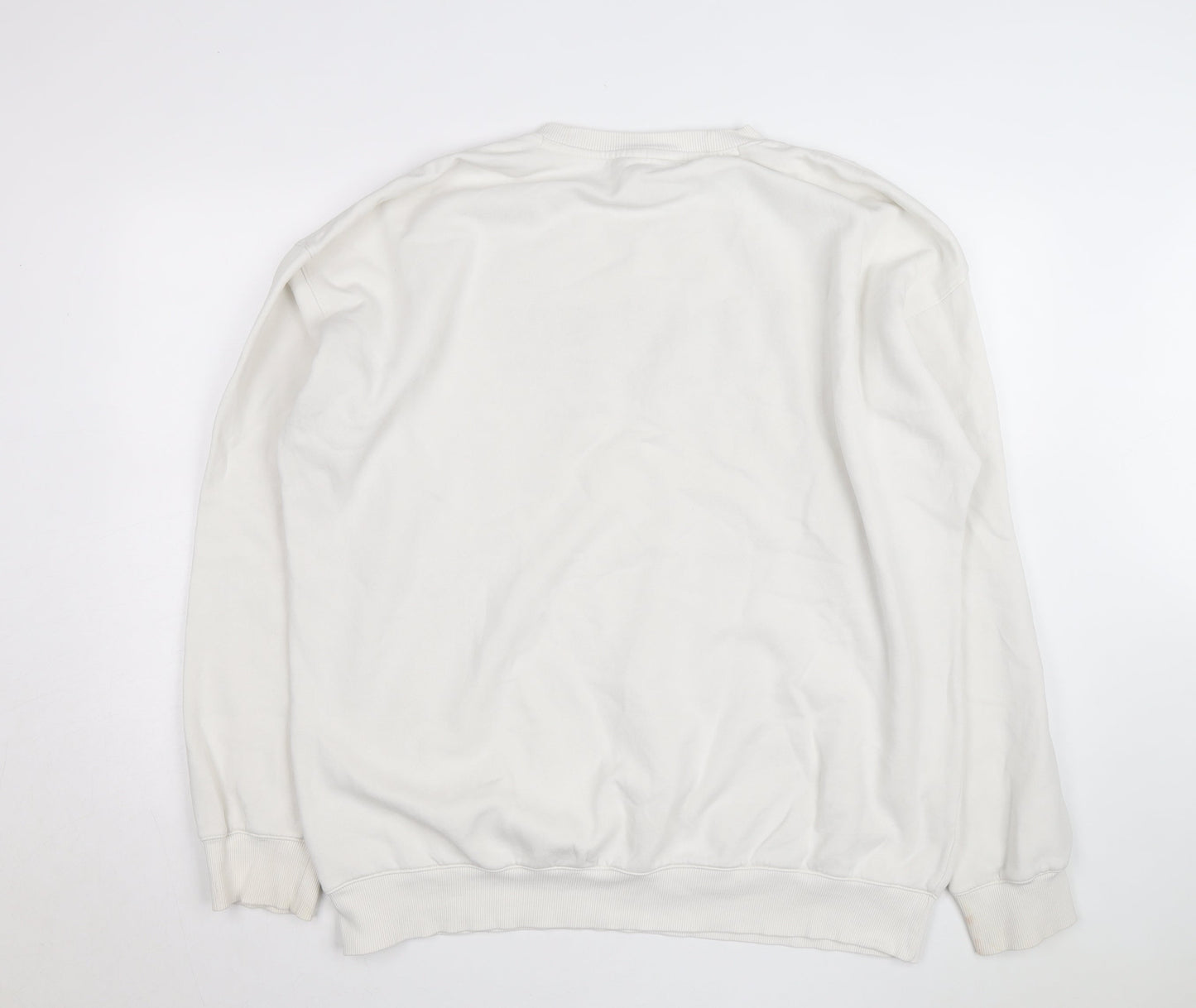 Reebok Men's White XL Pullover Sweatshirt Vintage Logo Crew Neck