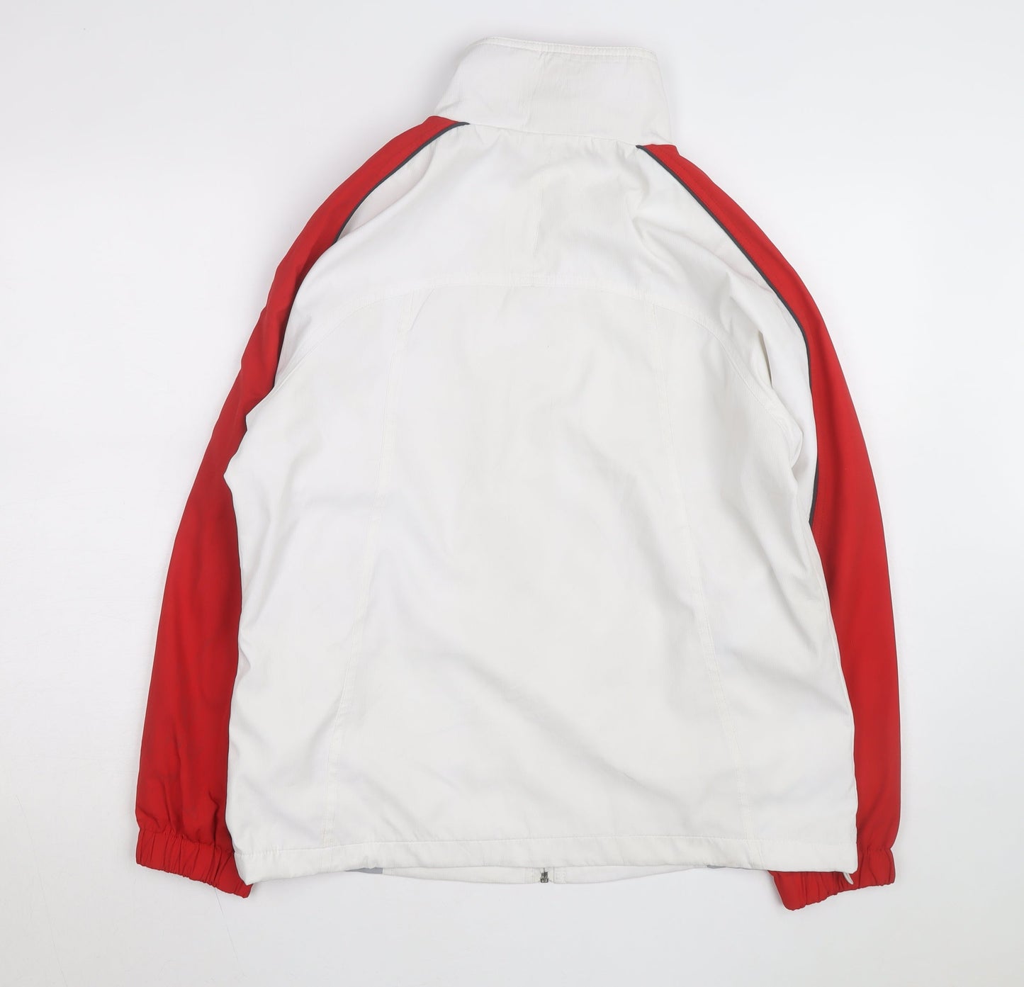 Nike Men's White Red 2XL Windbreaker Jacket Full Zip Sportswear