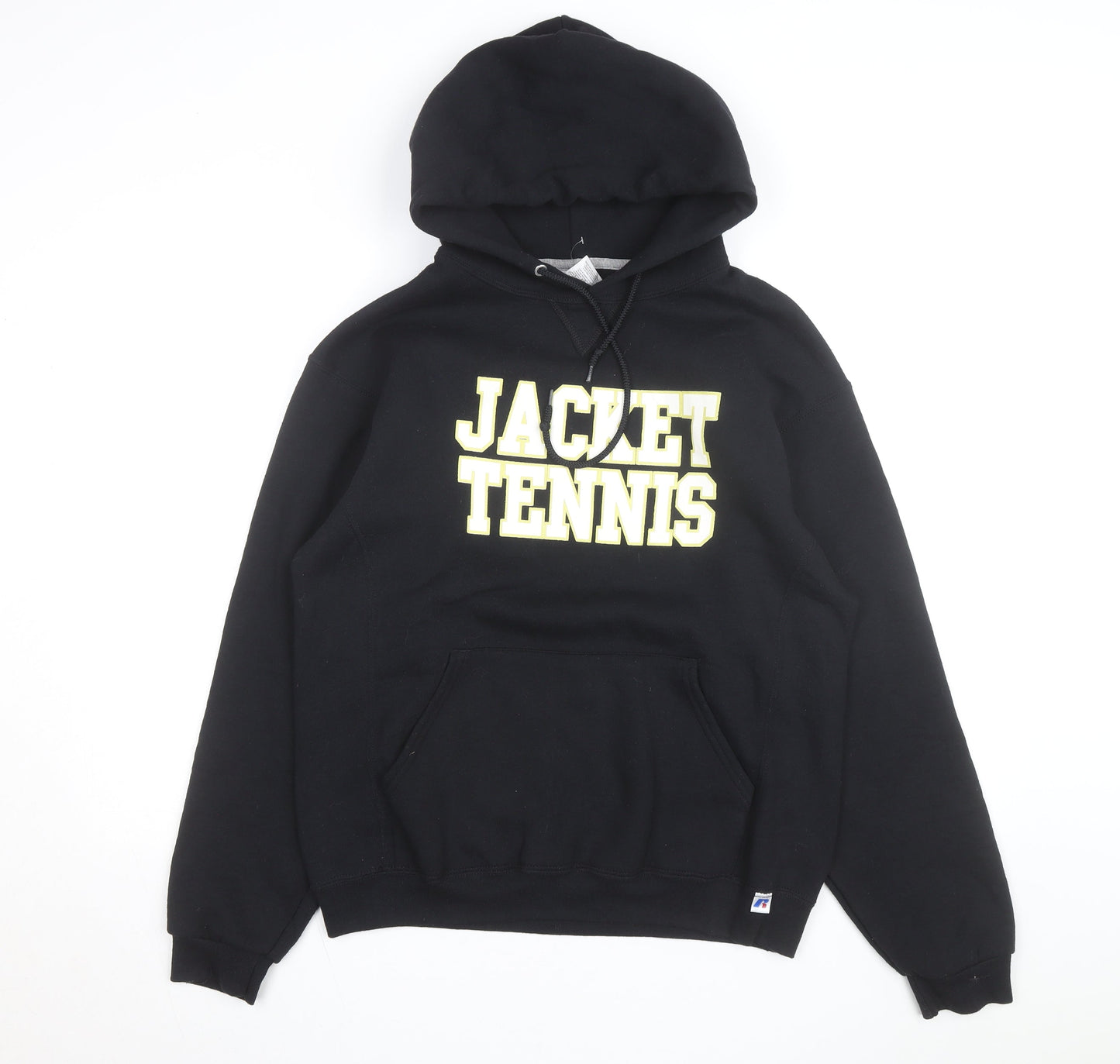 Russell Athletic Men's Black Pullover Hoodie M Graphic Sports Fleece