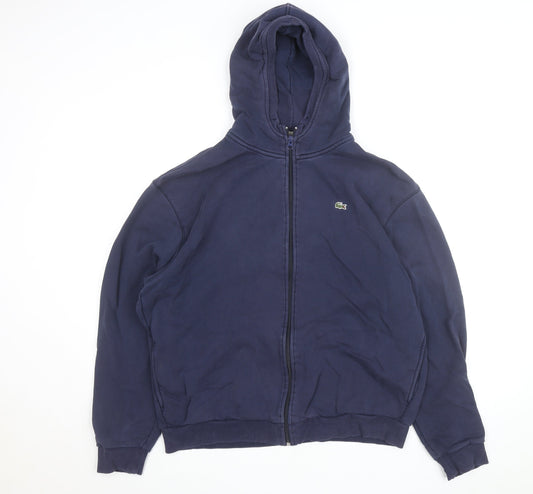 Lacoste Men's Blue Full Zip Hoodie 2XL Regular Fit Cotton Blend
