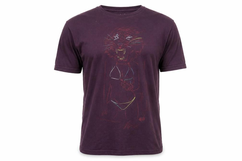 Fox Men's Purple Slim Fit Graphic Animal T-Shirt Size M