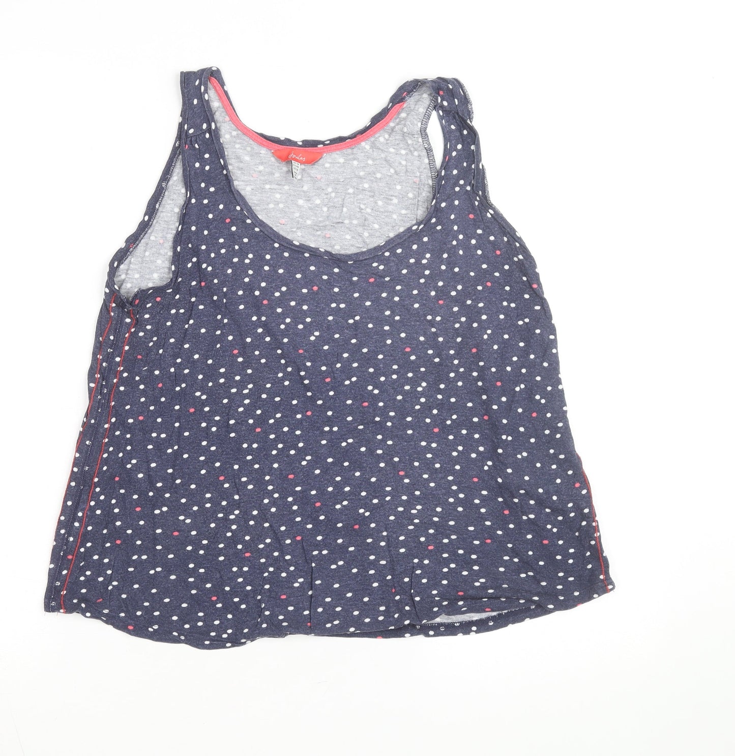 Joules Women's Blue Polka Dot Cotton Sleeveless Tank Top Size 14