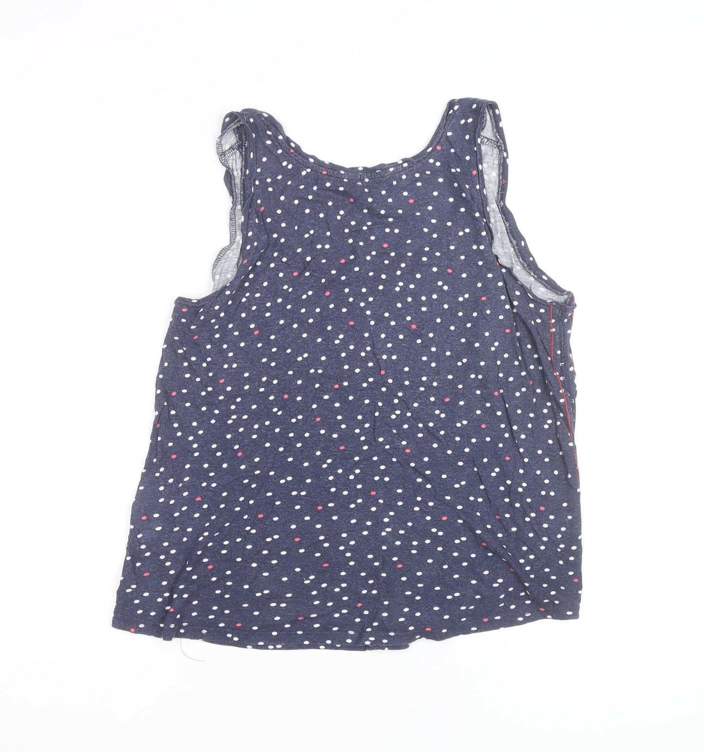 Joules Women's Blue Polka Dot Cotton Sleeveless Tank Top Size 14