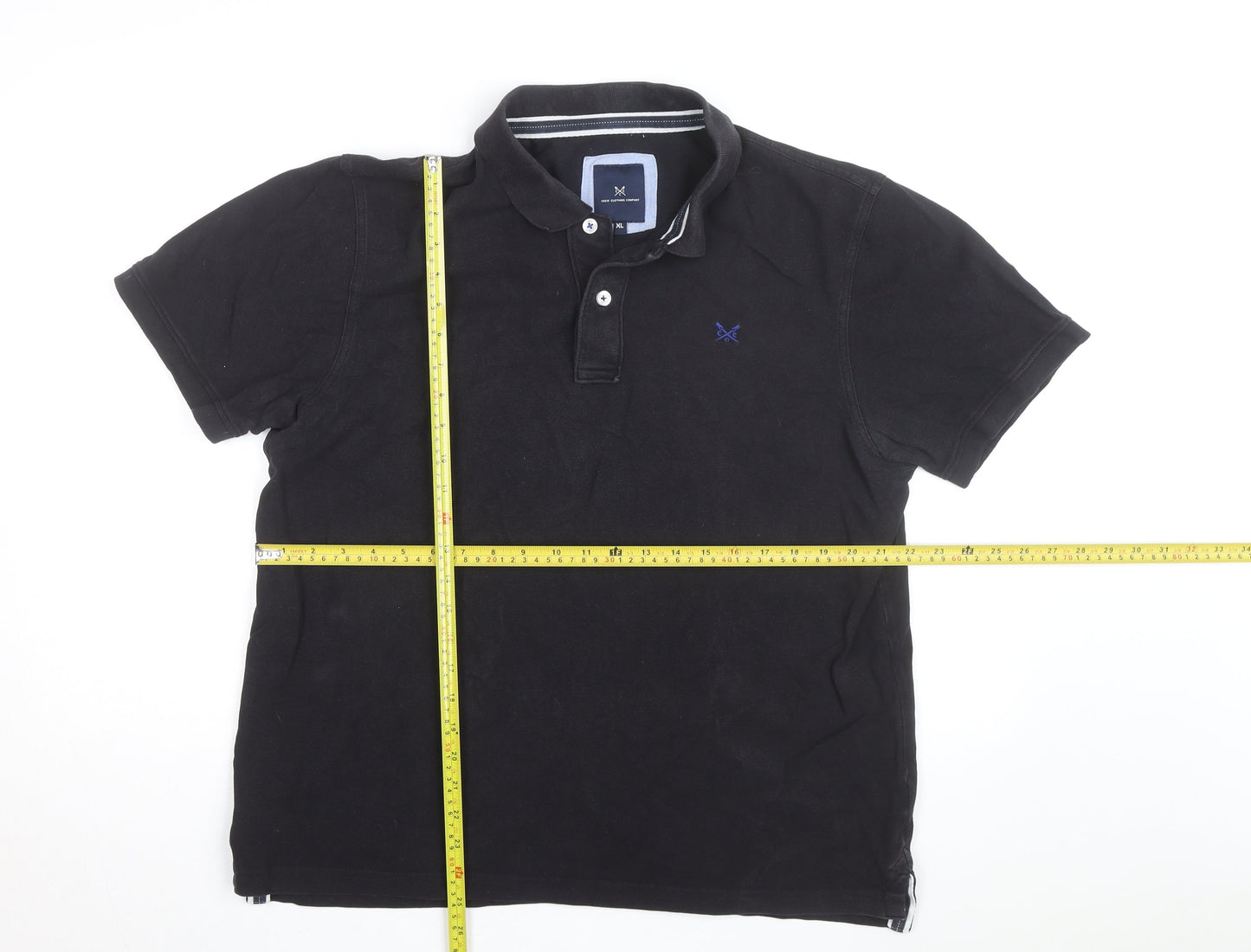 Crew Clothing Company Men's Black Cotton Polo Shirt XL Classic Fit