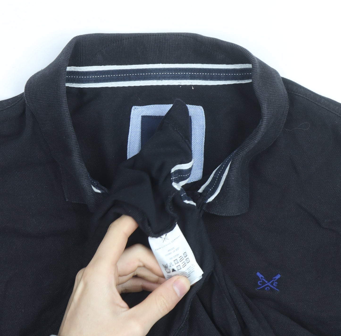 Crew Clothing Company Men's Black Cotton Polo Shirt XL Classic Fit