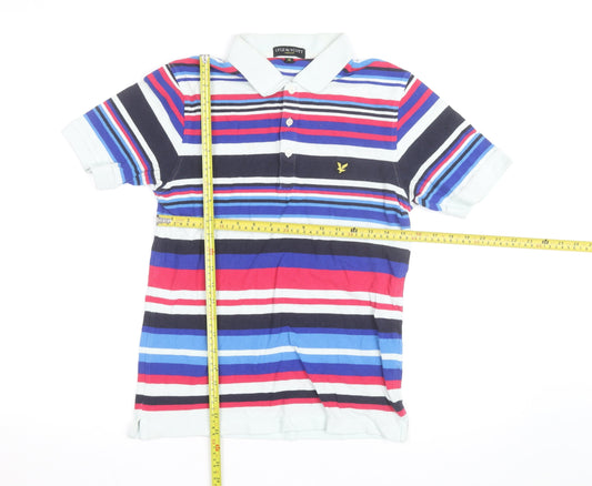 Lyle & Scott Men’s Multicoloured Striped Cotton Polo Shirt M