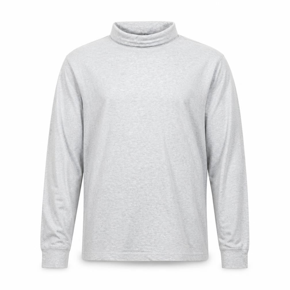 Lands' End Mens Grey Roll Neck Long Sleeve Cotton Sweatshirt M
