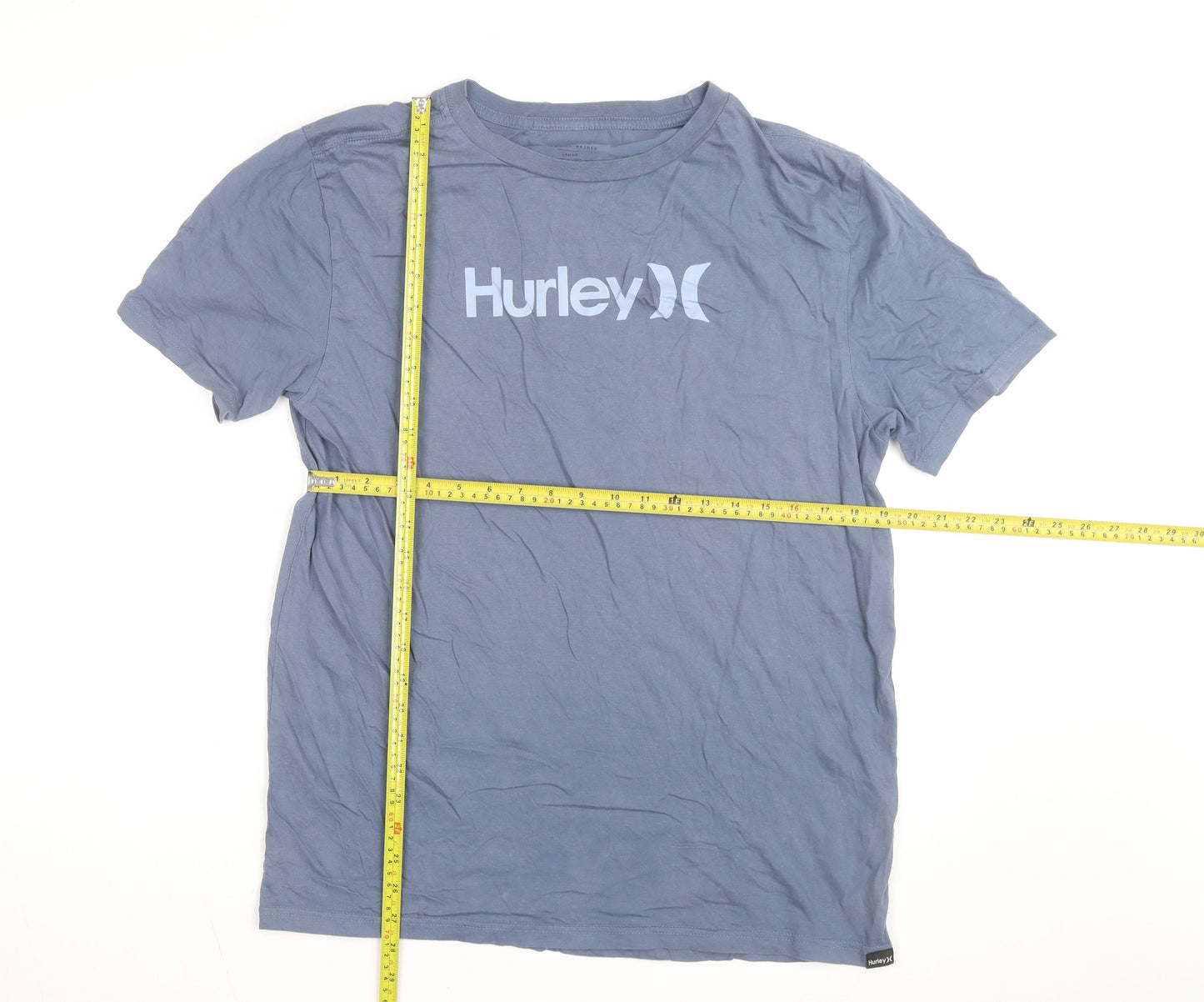 Hurley Men's Blue Large Everyday Washed Cotton Crew Neck T-Shirt