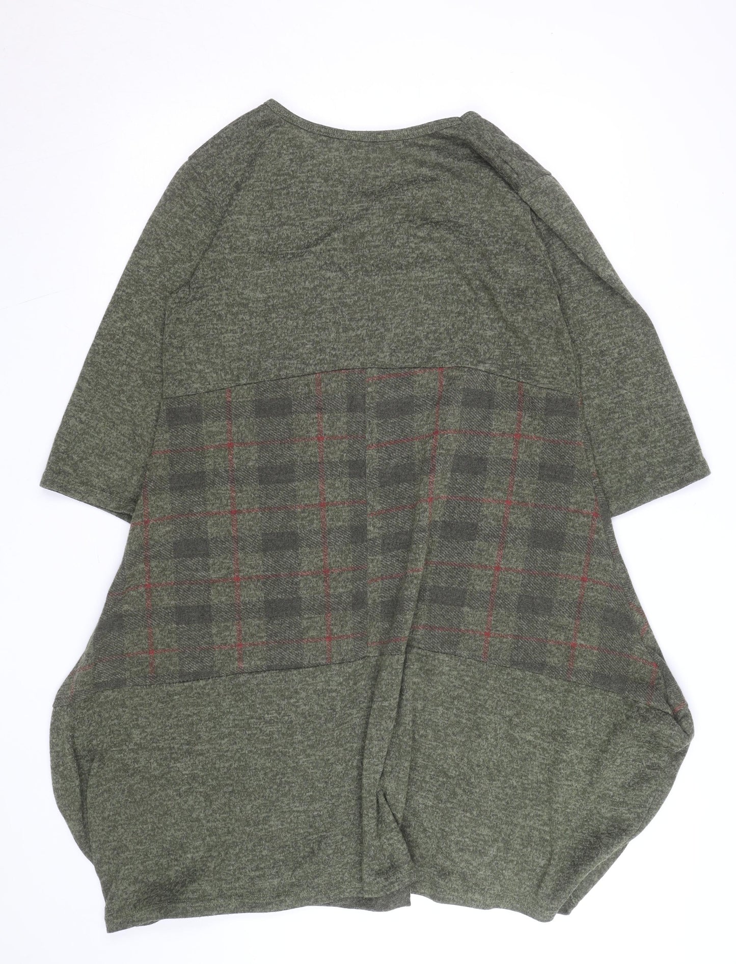 Luca Vanucci Women’s Green Check A-Line Knit Dress Size M