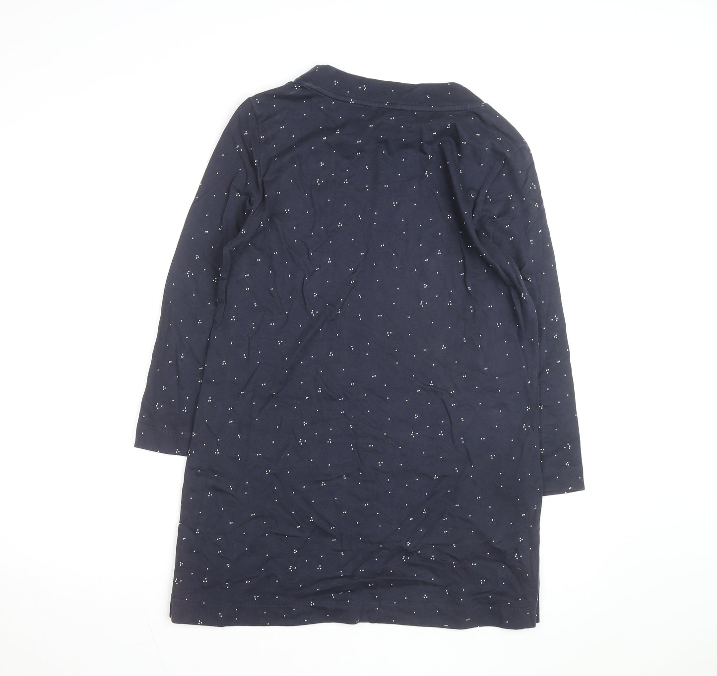 White Stuff Women’s Blue Polka Dot Cotton Tunic Top UK 12