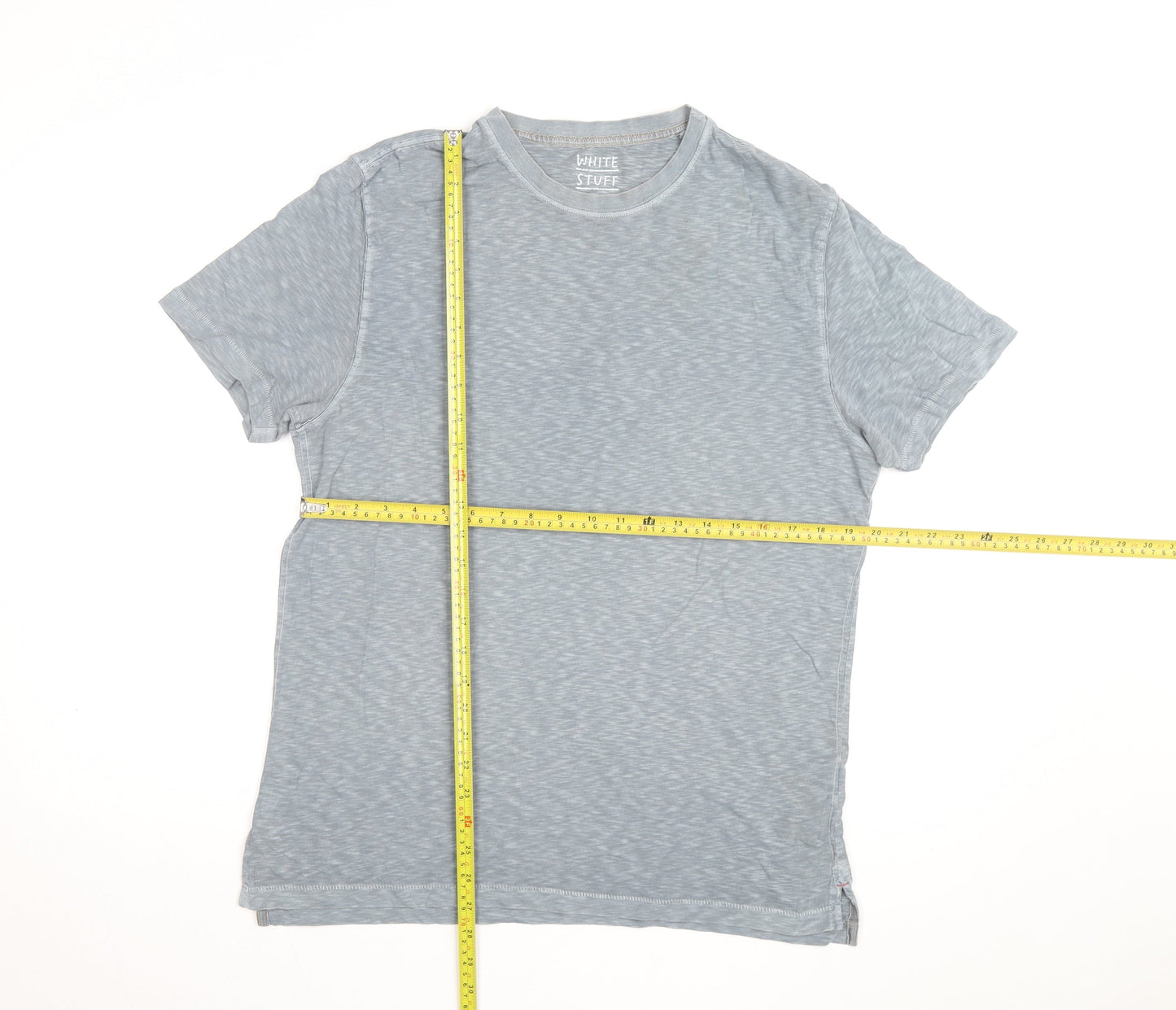 White Stuff Men's Grey Crew Neck Cotton T-Shirt Size M