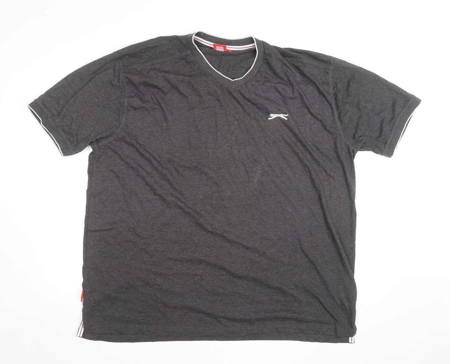 Slazenger Men's Grey 4XL V-Neck Short Sleeve T-Shirt