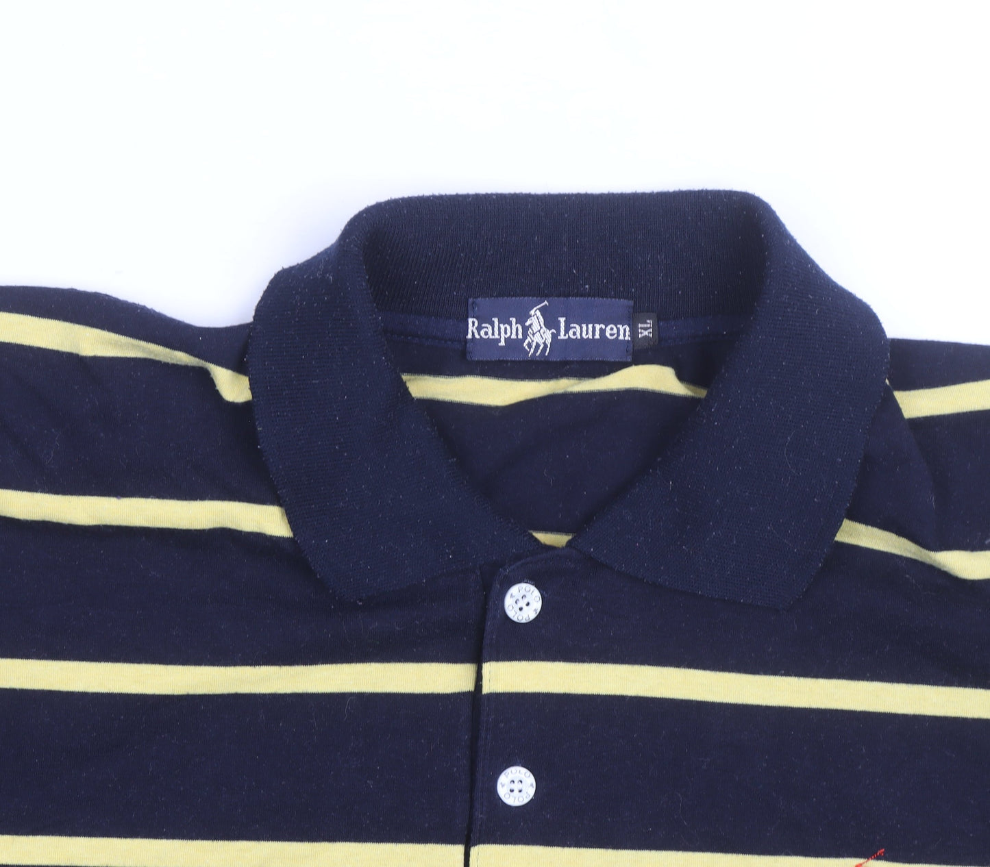 Ralph Lauren Men's Blue Yellow Striped Polo Shirt Size M