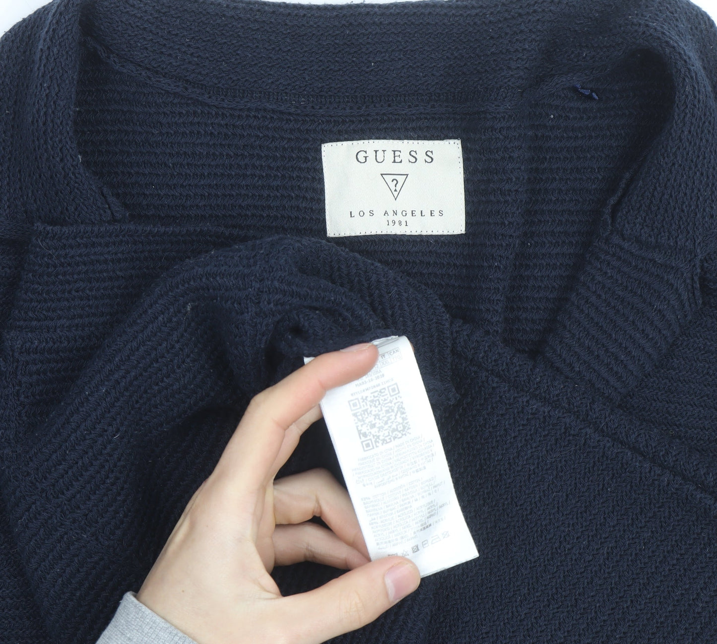 Guess Men's Blue Cotton Knit Cardigan Size M Casual Classic