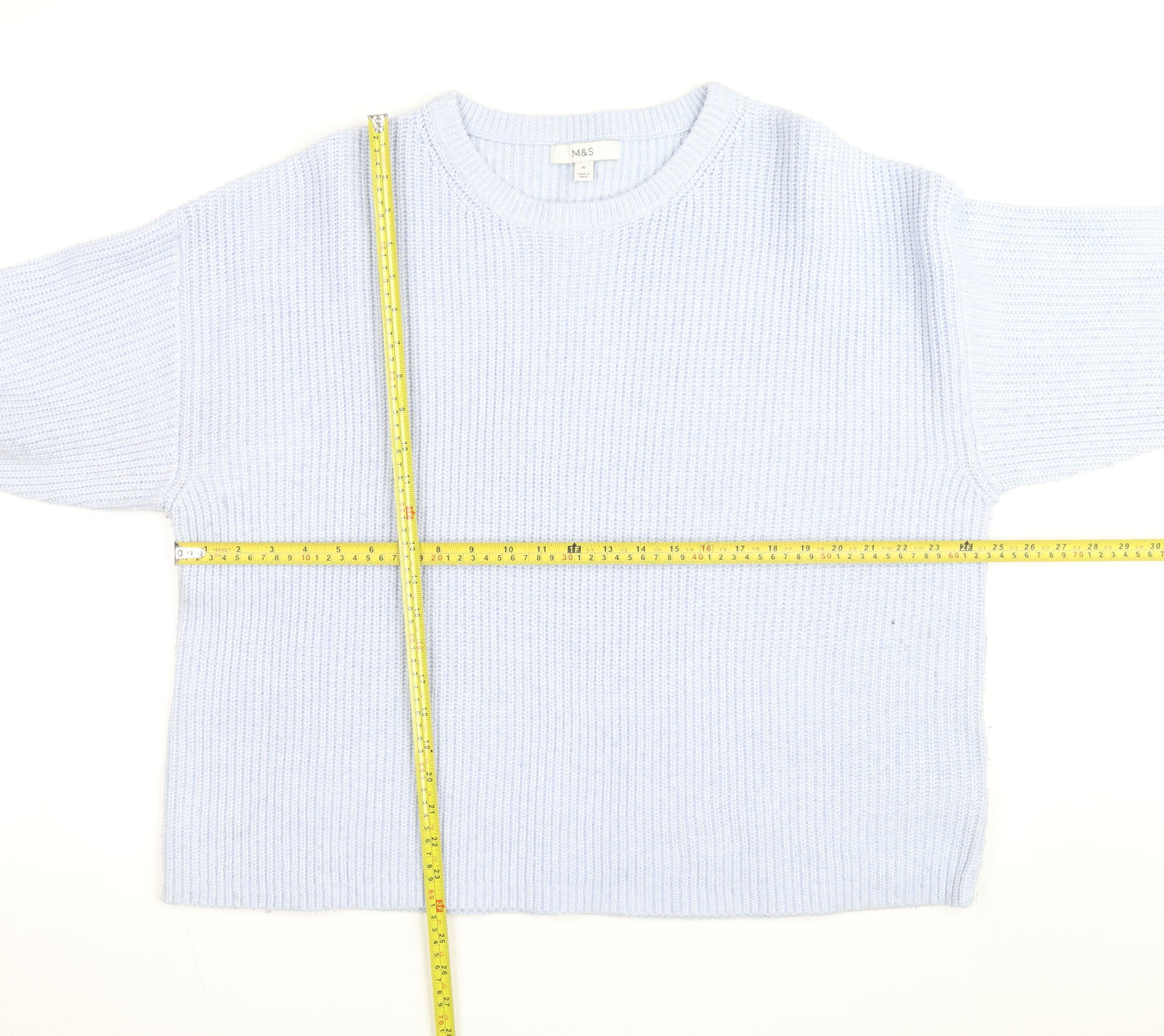 Marks and Spencer Men’s Blue Chunky Knit XL Crew Neck Jumper