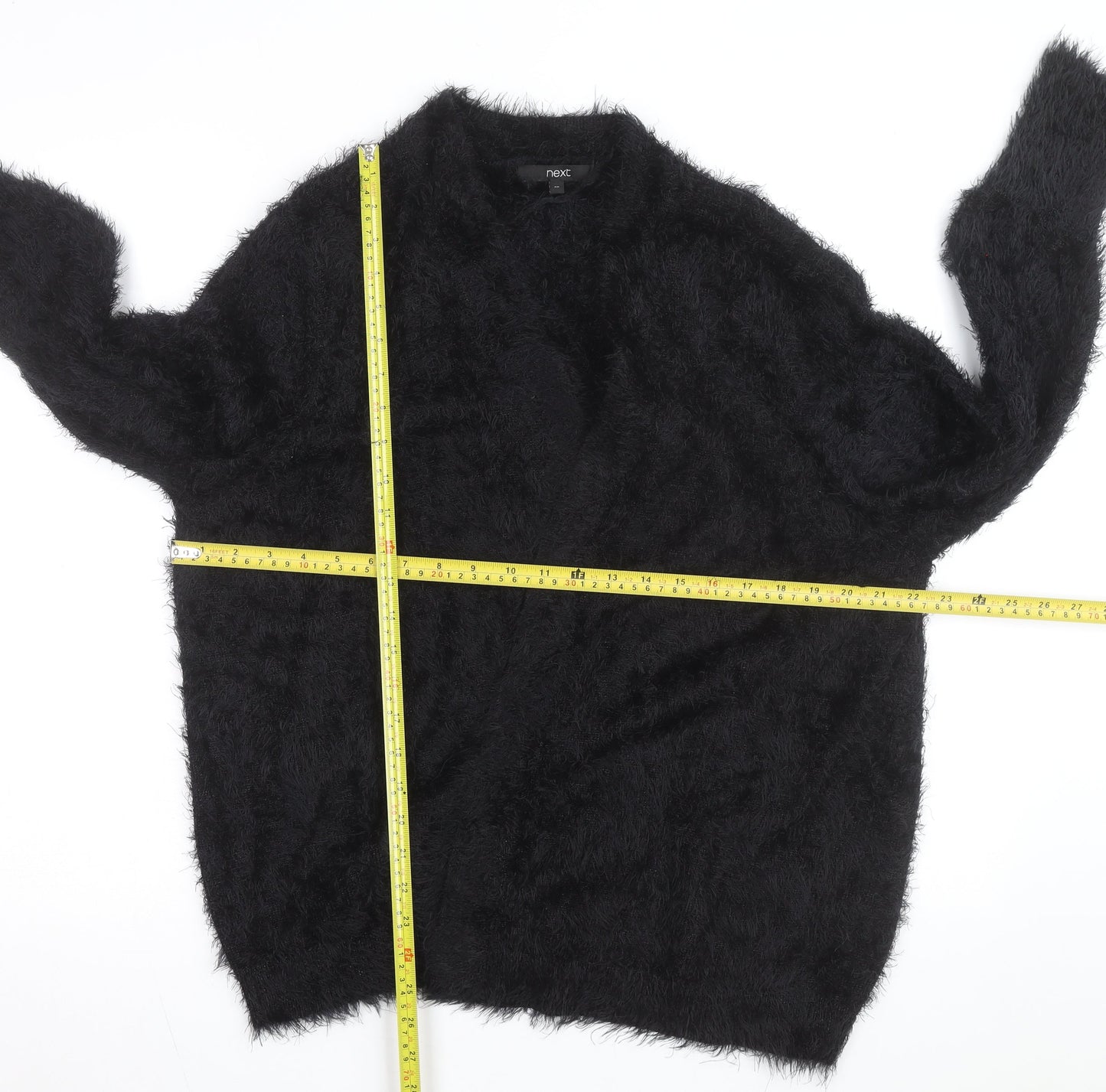 Next Women’s Black Fluffy Relaxed Fit Long Sleeve Cardigan Size 20