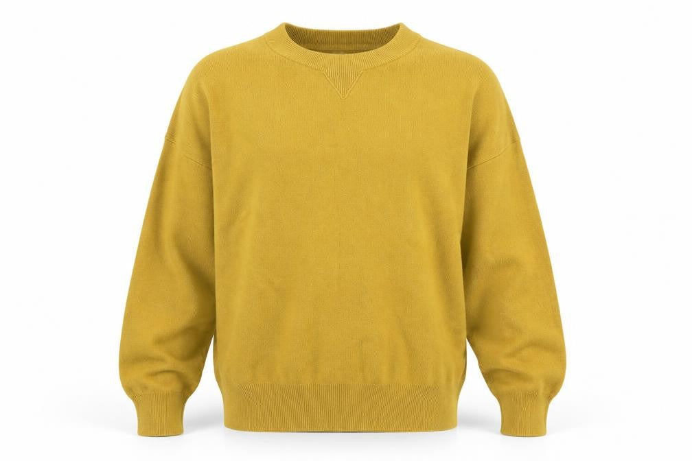 Kin by John Lewis Men's Yellow Wool Crew Neck Jumper Size L