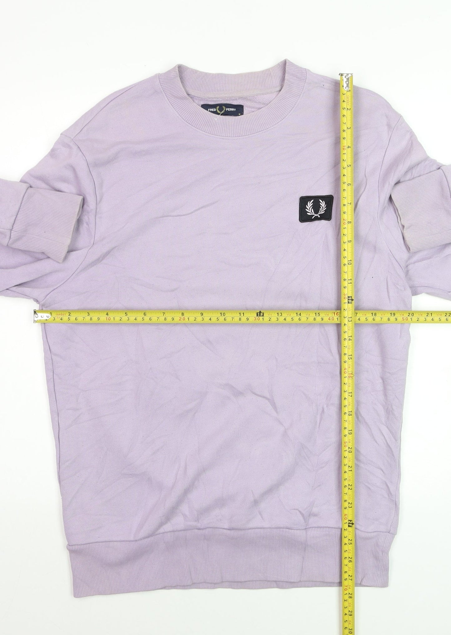 Fred Perry Men's Purple Cotton Crew Neck Sweatshirt M
