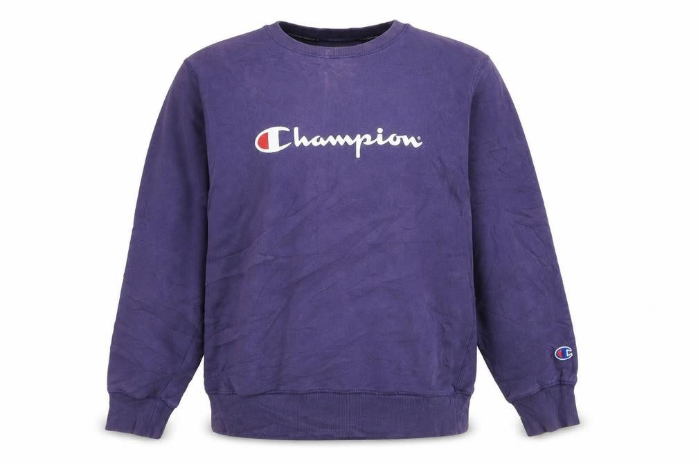 Champion Men's Purple Logo Pullover Sweatshirt M Regular Fit