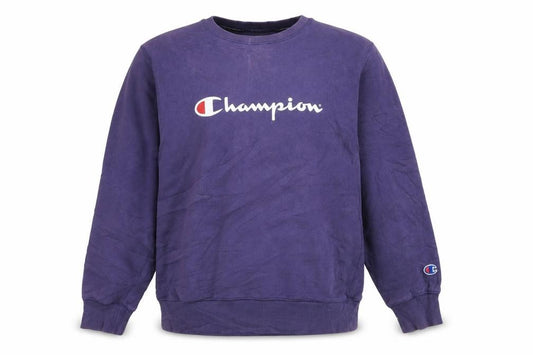 Champion Men's Purple Logo Pullover Sweatshirt M Regular Fit