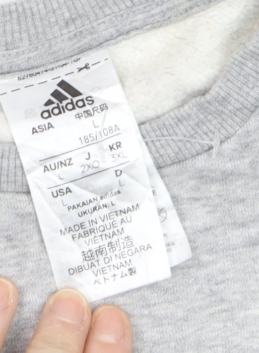 Adidas Men's Grey Crew Neck Sweatshirt 3XL Classic Logo Pullover