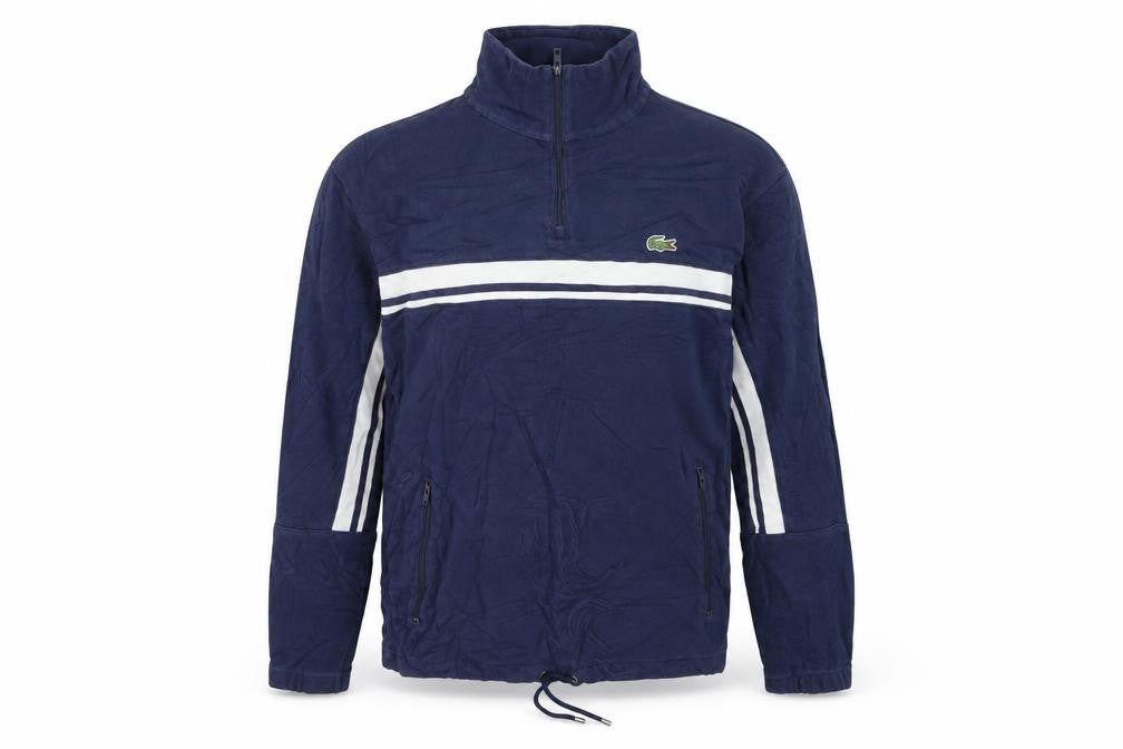 Lacoste Men's Blue Half Zip Cotton Sweatshirt Size S